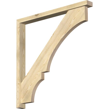 Ekena Millwork Balboa Block Rough Sawn Bracket w/ Offset Brace, Douglas Fir, 4"W x 42"D x 42"H BKT0402X42X42BOA05RDF
